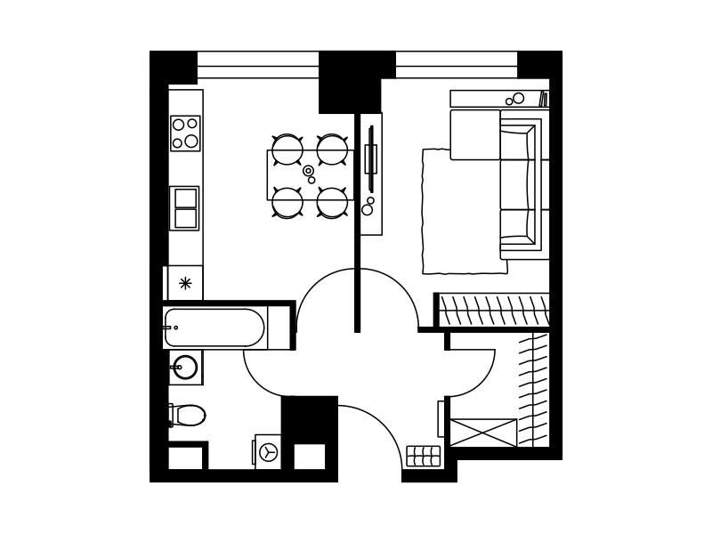 Амурская 1 планировка квартир 1 - комнатная квартира № 40 (ЖК "Level Амурская" корпус: В) - купить жилье в нов